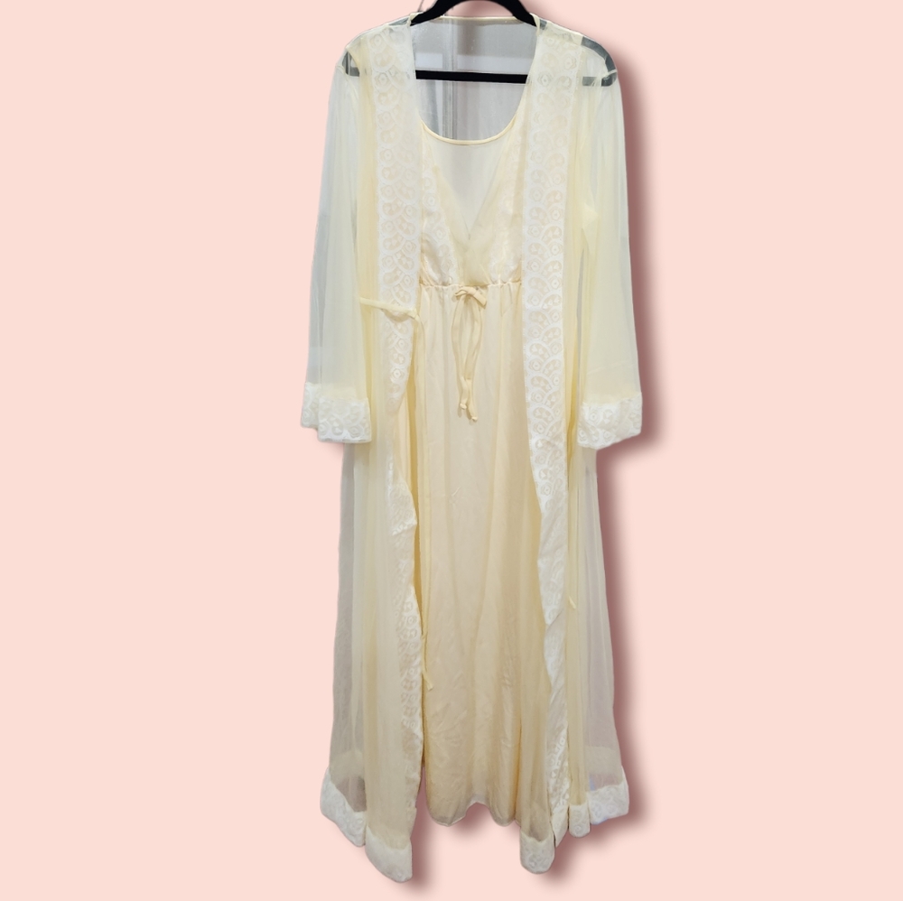 Miss Elaine Peignor Nightgown Madmen 50s 60s Night Set - Picture 3 of 12
